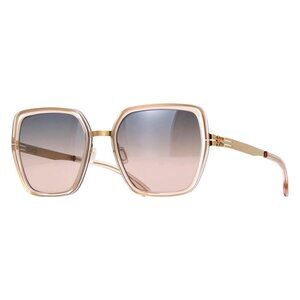 New IC! BERLIN D0091H208032442314mi Gold Square Zoe S Rose Gold Ice Tea Sunglass